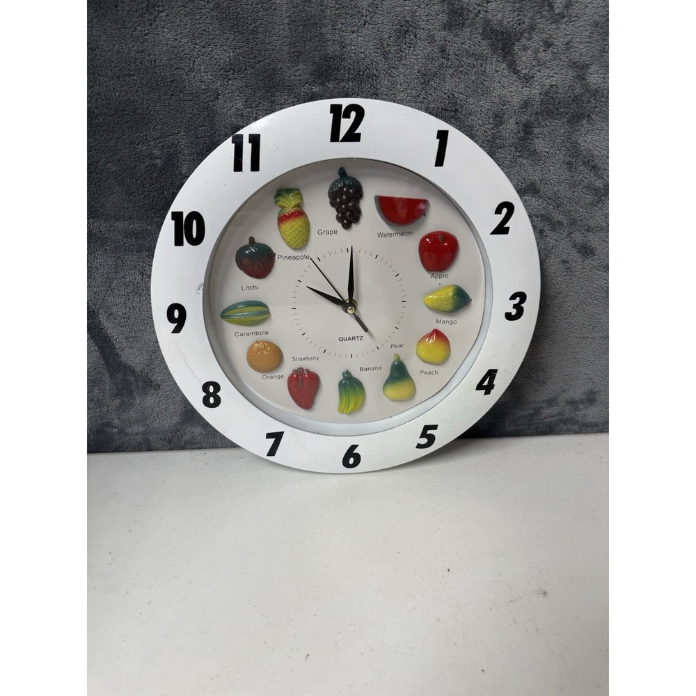 3D fruit kitchen wall clock HTF One Of A Kind Kitchen Retro Country